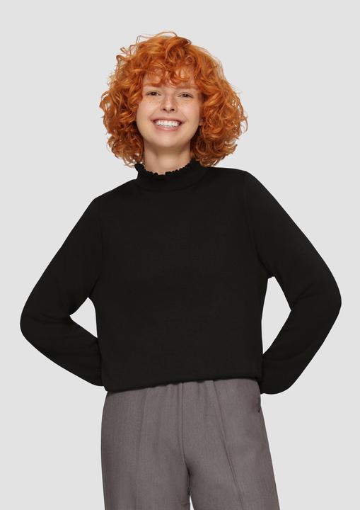 Produktbild s.Oliver Sweatshirt Sweatshirt mit Strickkragen aus Viskosemix (M)