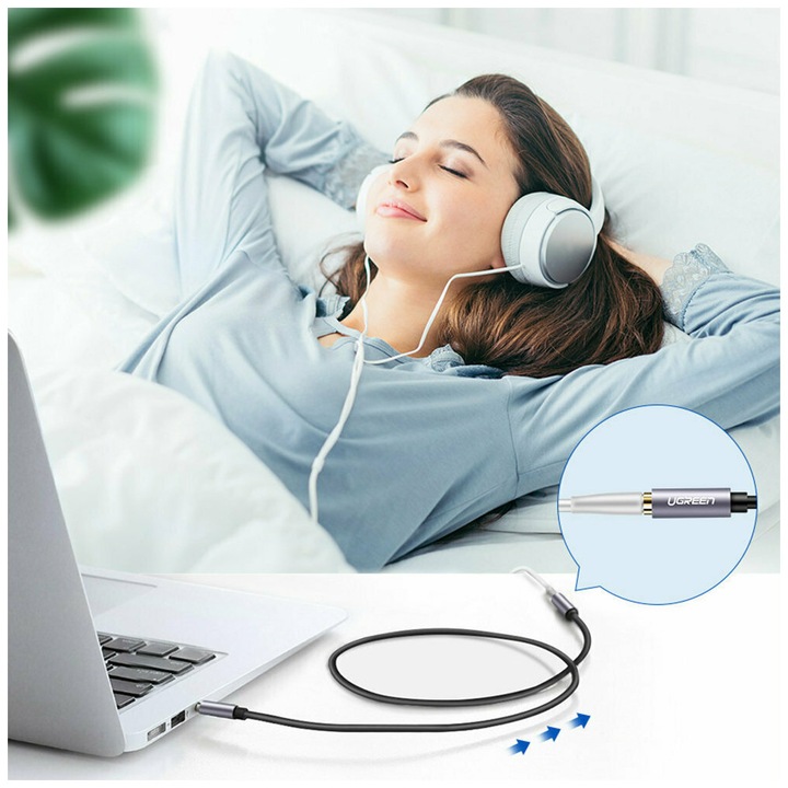 Productafbeelding Ugreen Audio AUX jack hoofdtelefoon verlengkabel 4-pin (1 m, 3,5 mm aansluiting (AUX))