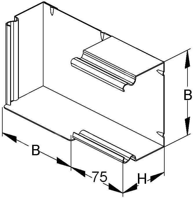 Actual product image Niedax NIE LUWE 60.060 Vertical corner insert 90Â°, 60x60mm strip galvanised