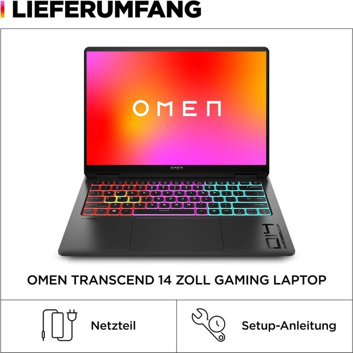HP OMEN 14-fb0174ng 14,0" 2,8k OLED 120Hz, Intel Ultra 7-155H, 16GB RAM, 512GB SSD, RTX 4060, FreeDO (14", Intel Core Ultra 7 155H, 16 GB, 512 GB, DE)