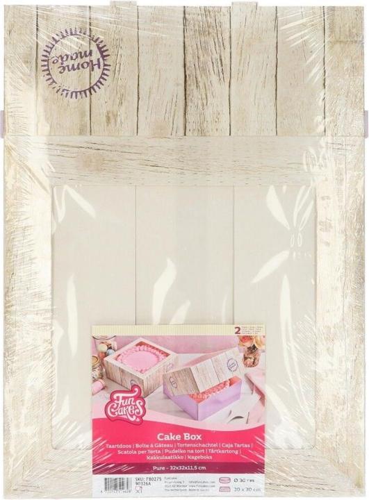 Actual product image FunCakes Cake Box -Pure- 32x32x11.5cm pk/2