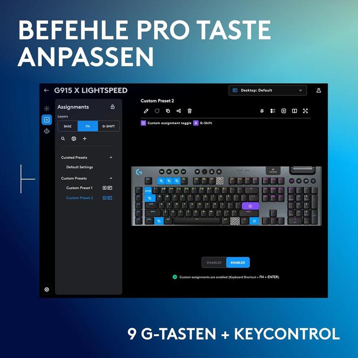 Productafbeelding Logitech G915 X LICHTSNELHEID (Duitsland, Bedraad, Draadloze)