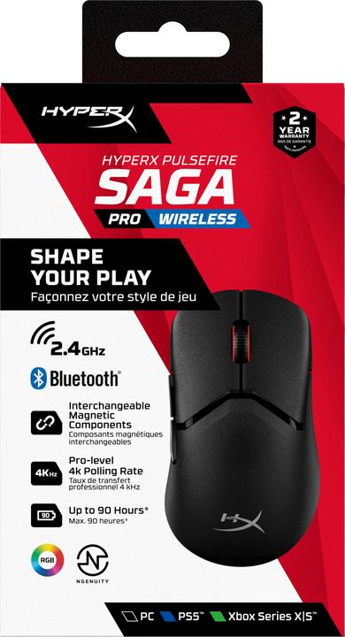 Produktbild HP HyperX Pulsefire Saga Pro Wireless-Gaming-Maus (schwarz) (Kabelgebunden)