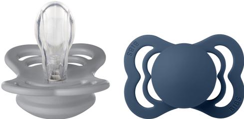 Immagine prodotto Bibs Succhietto supremo in silicone (confezione da 2), Cloud & Steel Blue (taglia 1, 0-6M) (2 x, fino a 6 M.)
