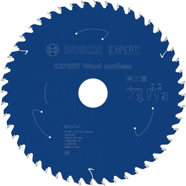 Produktbild Bosch Professional Zubehör EXPERT Wood Kreissägeblatt, 190x30 mm, T48