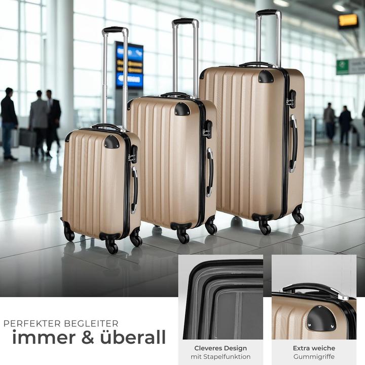 Image du produit tectake Set de 3 Valises (95 l, M (50 - 90l), L (90 - 115l))