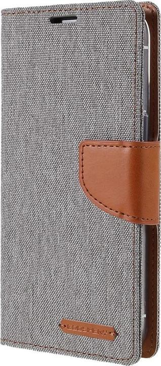 Produktbild iPhone 13 mini - Canvas Stoff Leder Etui grau (Apple iPhone 13 mini)