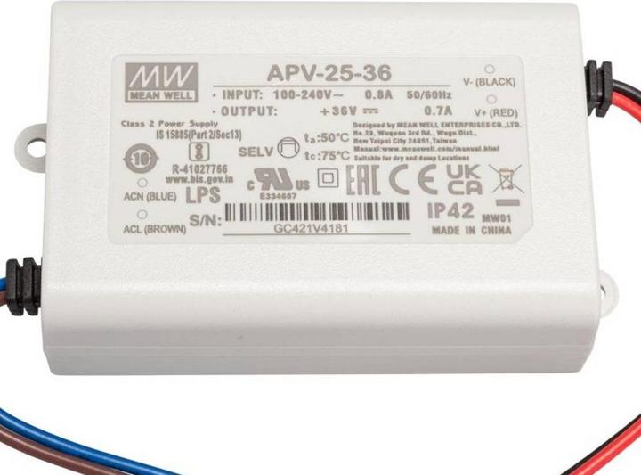 Image du produit MeanWell Adaptateur secteur, 25.2W, 36V, 700mA