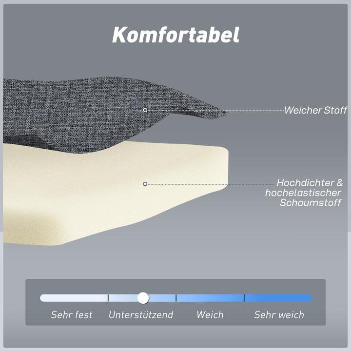 Actual product image Homcom Schlafsessel Polyester, Buchenholz Grau