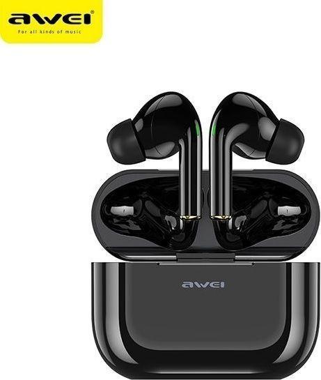 Awei słuchawki Bluetooth 5.0 T29 TWS + stacja dokująca czarny/black (ANC, 4 h, Wireless)