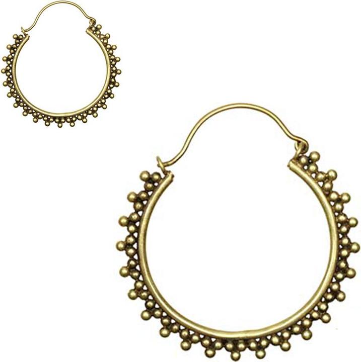 Image du produit Star Piercing Boucles d'oreilles boules dorées triangles (Laiton)