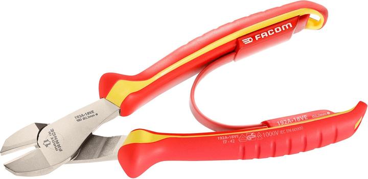 Actual product image Facom Pliers 1000V Diagonal Side Cutter (180 mm)