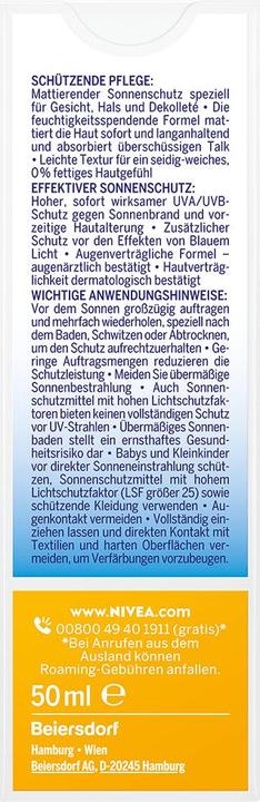 Actual product image NIVEA Sun, sunscreen for face, SPF 30, 50 ml (Sun cream face, SPF 30, 50 ml)