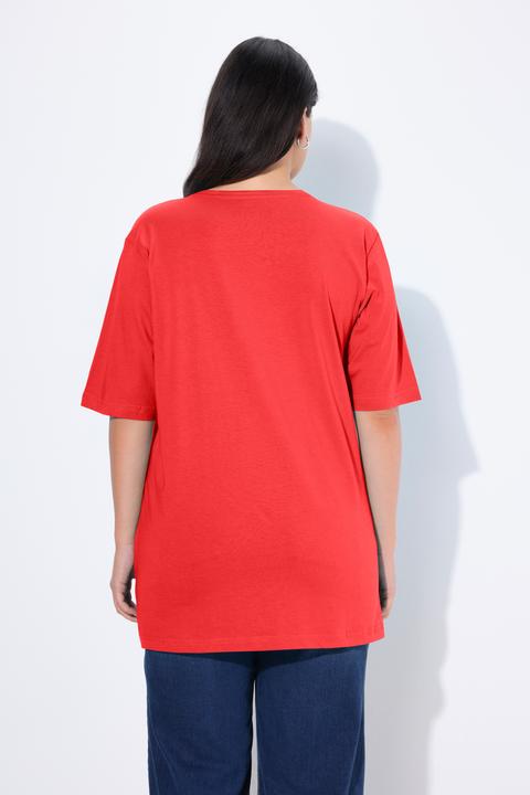 Actual product image Ulla Popken Basic V-Neck Relaxed Fit Short Sleeve Tee (68)