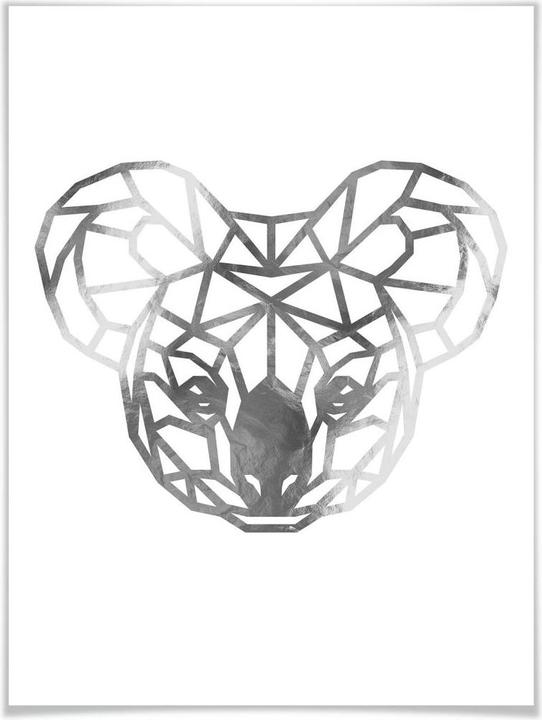 Actual product image Trenddeko Origami Koala - Silver Look (40 x 50 cm)