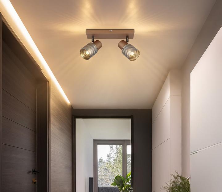 Produktbild Globo Satella E14 Strahler 2-fach 40W Kaffeefarben Matt, Metall Ø7cm 54314-2 (E14)