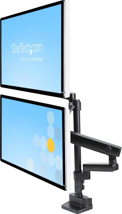 Produktbild StarTech com ARMDUALPIVOT, Klemme, 16 kg, 81,3 cm (32 Zoll), 100 x 100 mm, Höhenverstellung, Schwarz (Tisch, 32", 16 kg)