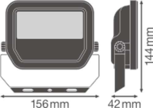 Actual product image Ledvance FL PFM 20 W 3000 K SYM 100 BK LED Floodlight Warm White (2200 lm, IP65)