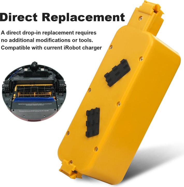 Actual product image Acconic Battery f. iRobot 400 Roomba 405 410 415 416 418 4000 4100 4105 4110 4130