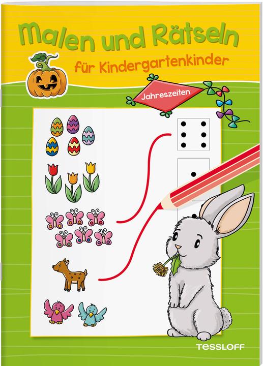 Actual product image Tessloff Painting and puzzles for kindergarten children. Seasons. Searching, counting, matching, connecting (German, Nadja Schwendemann, 2020)