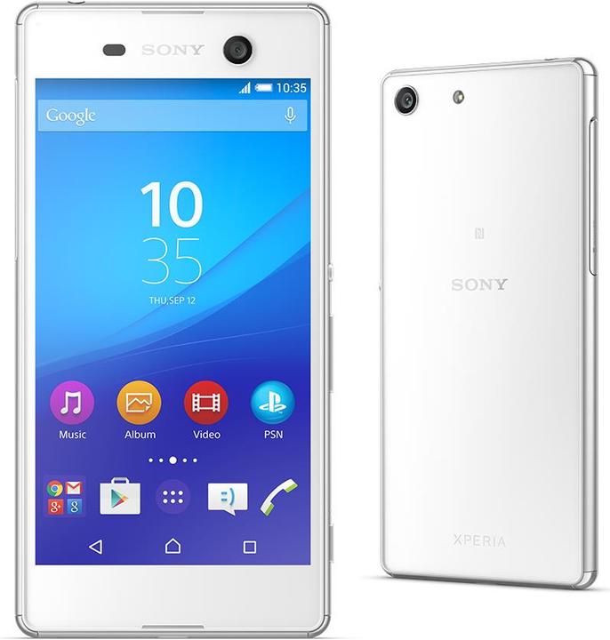 Productafbeelding Sony Xperia M5 (16 GB, Wit, 5", Enkele SIM, 21.50 Mpx, 4G)
