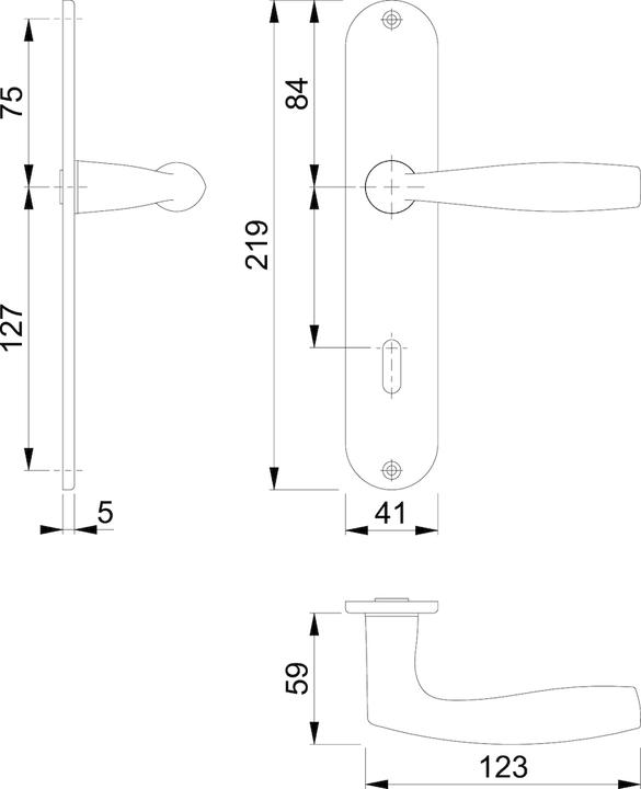 Actual product image Hoppe Long plate set Vitória M1515/302 brass F71 OB 72 mm DIN left / right (Door handle)