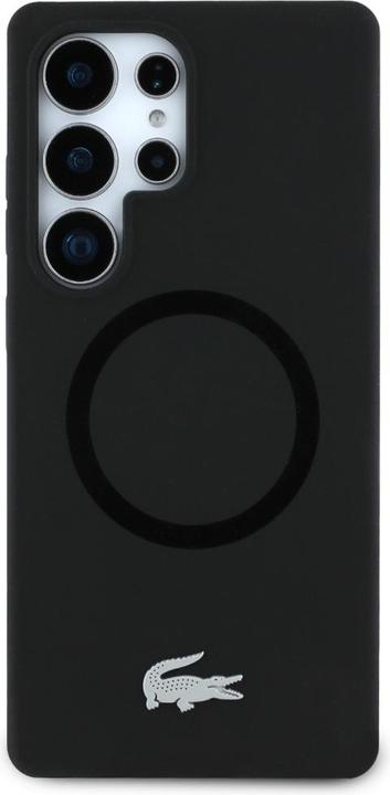 Image du produit Lacoste Case Silicone Microfiber W/ Silver Croc Logo MagSafe forSamsung Galaxy S25 Ultra black (Samsung Galaxy S25 Ultra)