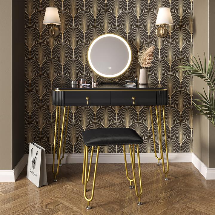 Image du produit Vicco Grace avec éclairage LED et tabouret (100 x 40 x 126 cm)