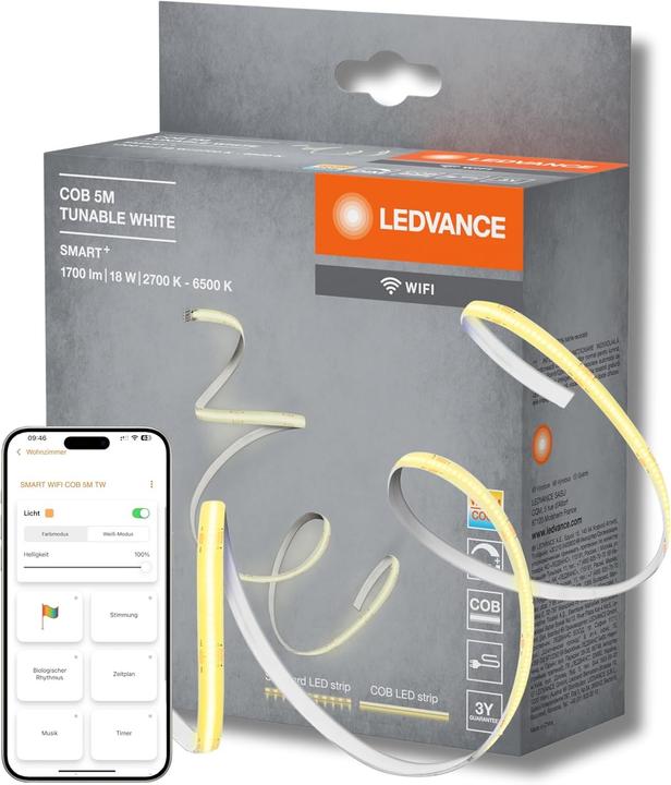 Ledvance Strisce Decorative COB WiFi Intelligenti (Weiss, 500 cm, Indoor)