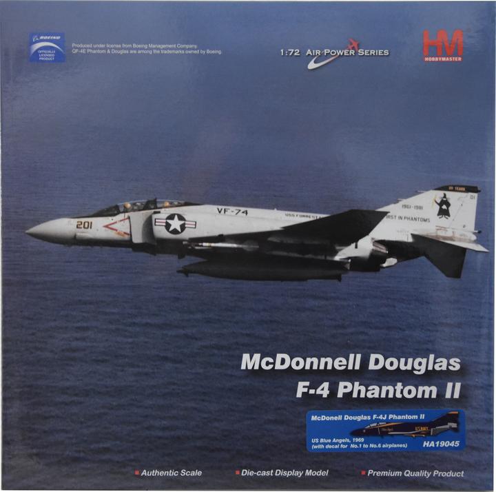 Immagine prodotto Hobby Master McDonnell Douglas F-4J Phantom 2, Blue Angels 1969, numeri di decalcomania, modello in metallo 1:72