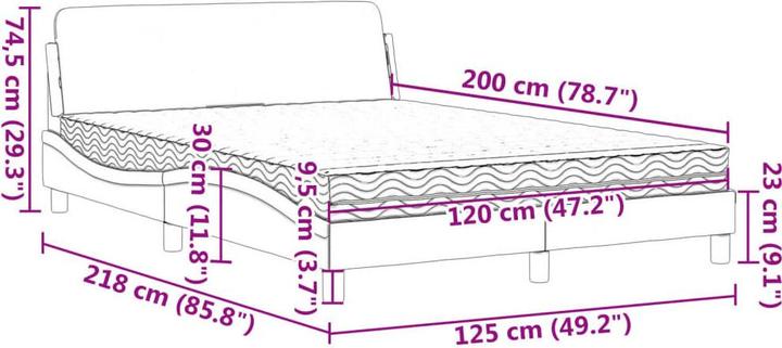 Actual product image vidaXL Bett (120 x 200 cm)