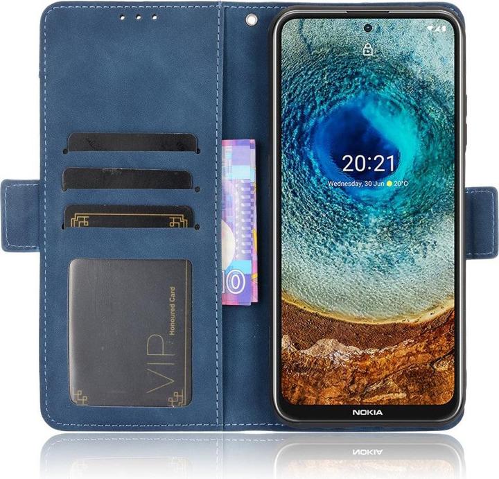 Actual product image Cover-Discount Nokia X20 - Case with many card slots blue (Nokia X20)
