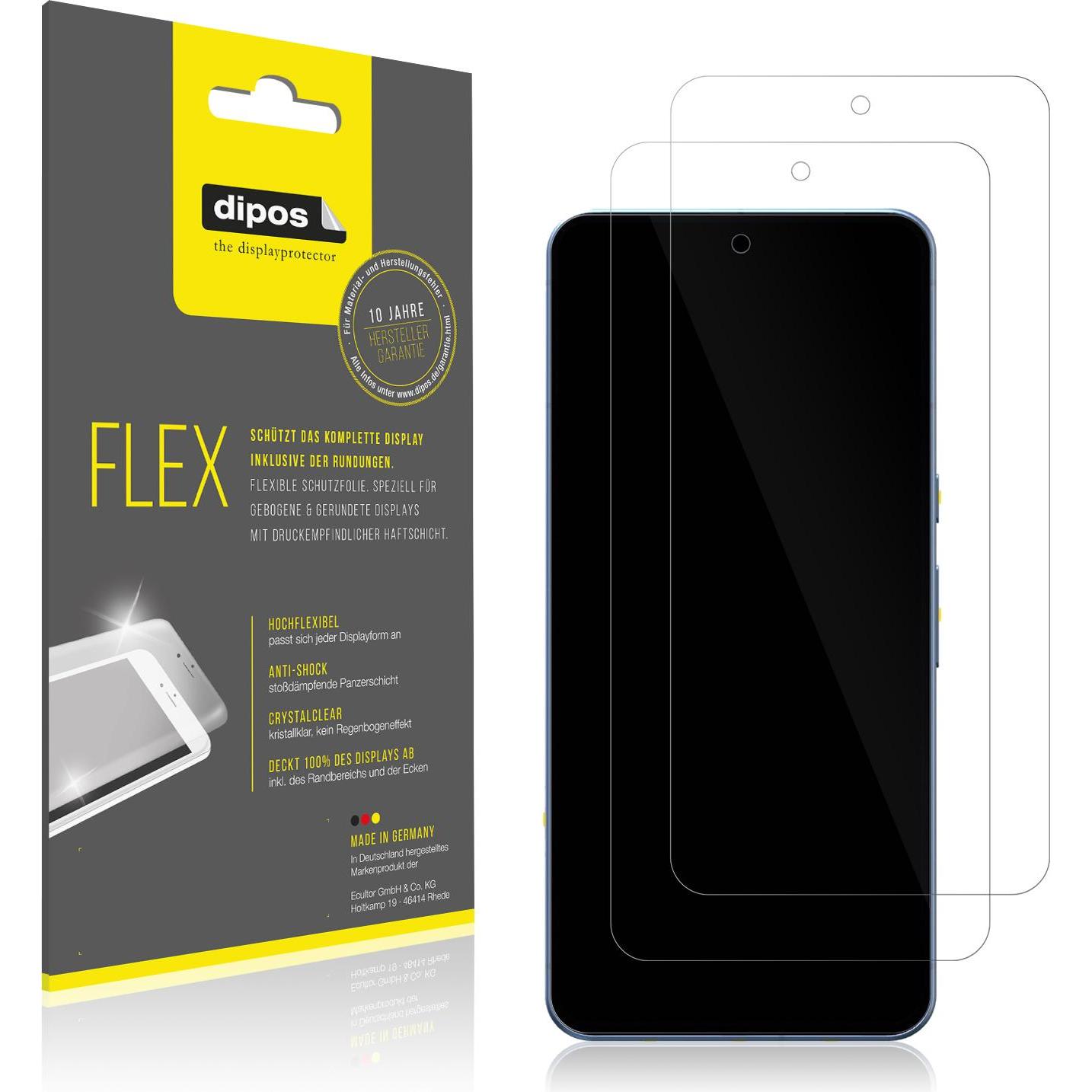 Dipos Displayschutzfolie Full-Cover 3D (2 Stück, Google Pixel 8 Pro), Smartphone Schutzfolie, Transparent