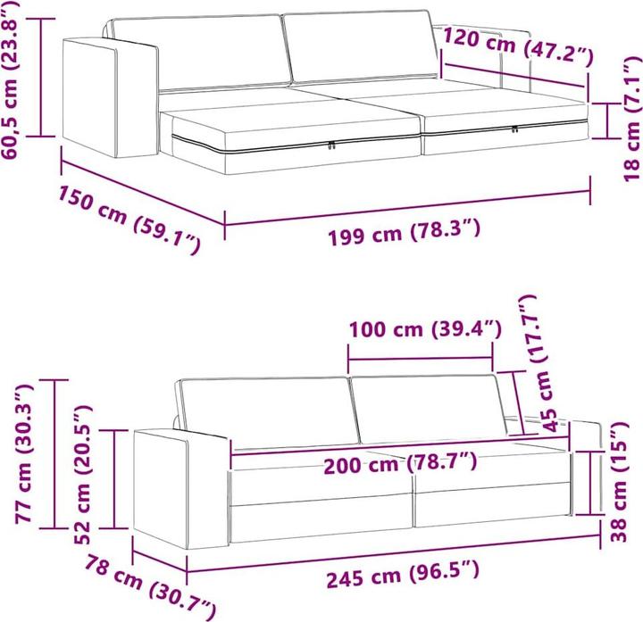 Image du produit VidaXL Sol Canapé Lit