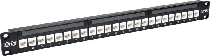 Actual product image Eaton 24-Port 1U Rack-Mount Cat6a Feedthrough Patch Panel RJ45 Ethernet