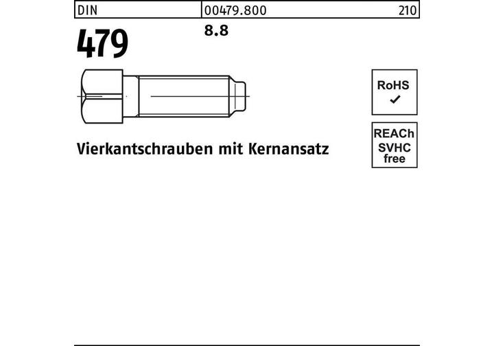 Actual product image Square head screw DIN 479 w.core socket M 8 x 25 8.8 (100 Screws per piece)