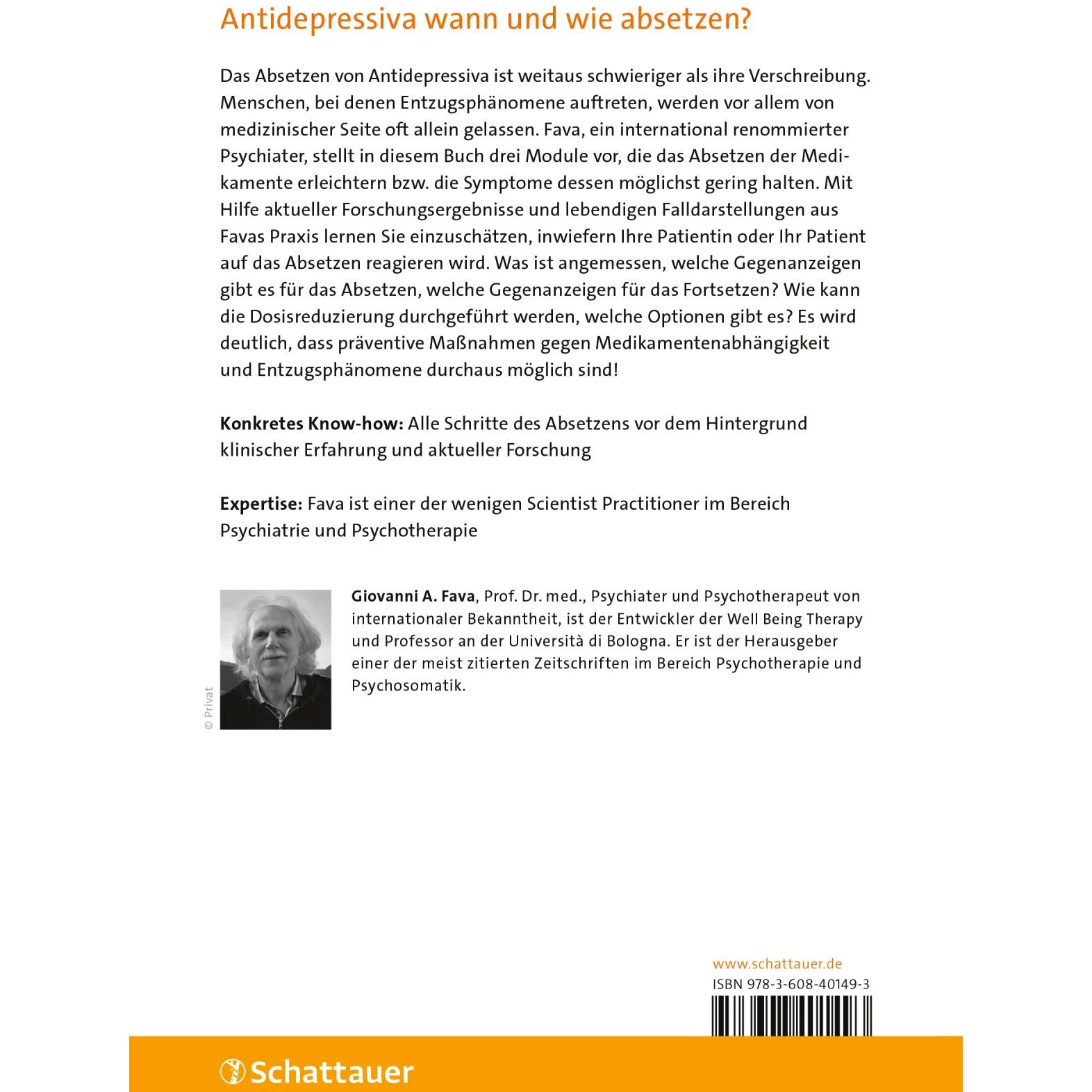 Thumbnail - Antidepressiva absetzen, Fachbücher von Wulf Bertram, Giovanni A. Fava