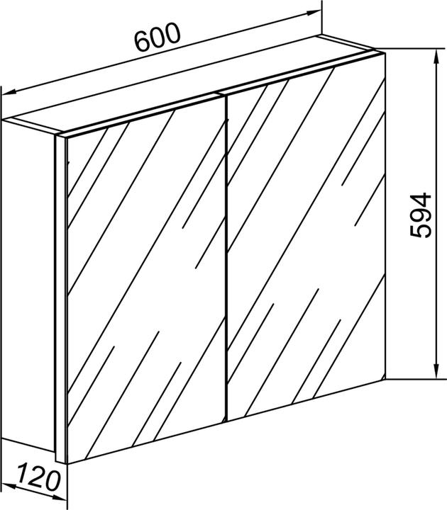 Actual product image VCM Wood bathroom furniture mirror cabinet Badinos (60 x 12 cm)