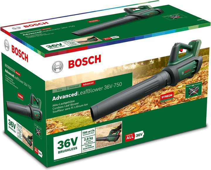 Actual product image Bosch Home & Garden Advanced Leaf Blower 36V-750 Solo (Rechargeable battery operated, Leaf blower)