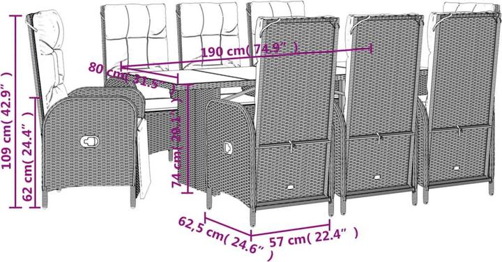 Produktbild vidaXL Garten Essgruppe