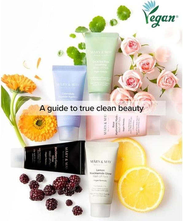 Produktbild Mary&May Vegane abwaschbare Maske Geschenkset - Cica, Teebaum, Rose, Hyaluron (Gesichtspflege Set)