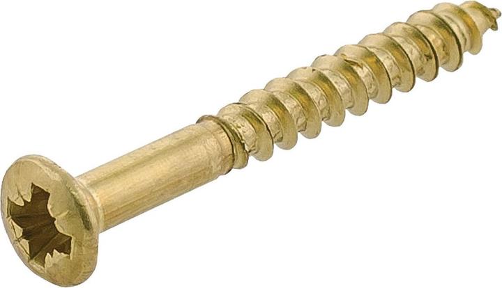 Rocket Suki Holzschraube Linsensenkkopf 5,0 x 50 mm, Messing, PZ2, DIN 7995