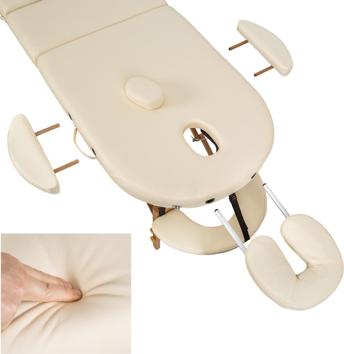 Actual product image tectake Massage table oval with 5 cm padding + rolls