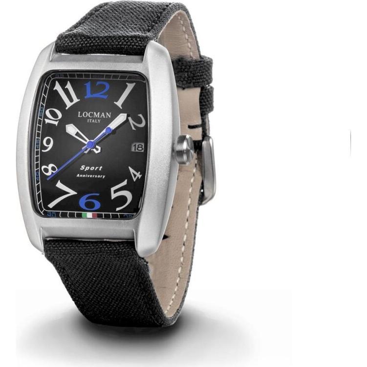 Thumbnail - Locman, Armbanduhr, Italy Herrenuhr Sport Anniversary schwarz/blau Ref. 0471, Schwarz, Blau, Silber, (Analoguhr, 37 mm)