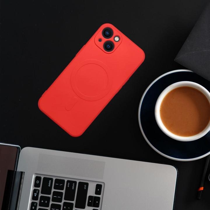 Actual product image OEM Back panel cover SILICONE MAG COVER case compatible with MagSafe for SAMSUNG A16 red