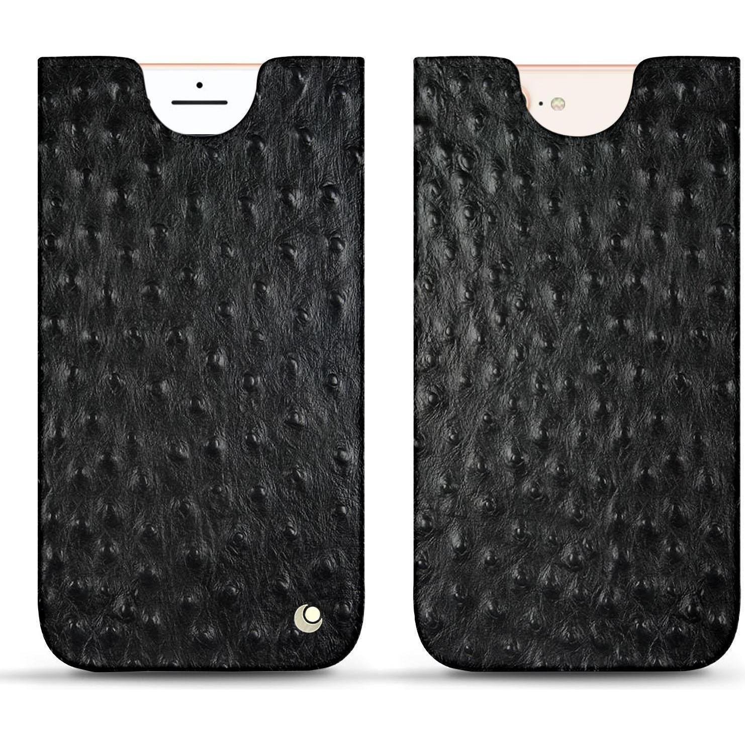 Noreve Lederschutzhülle (Apple iPhone 8 Plus), Smartphone Hülle, Schwarz