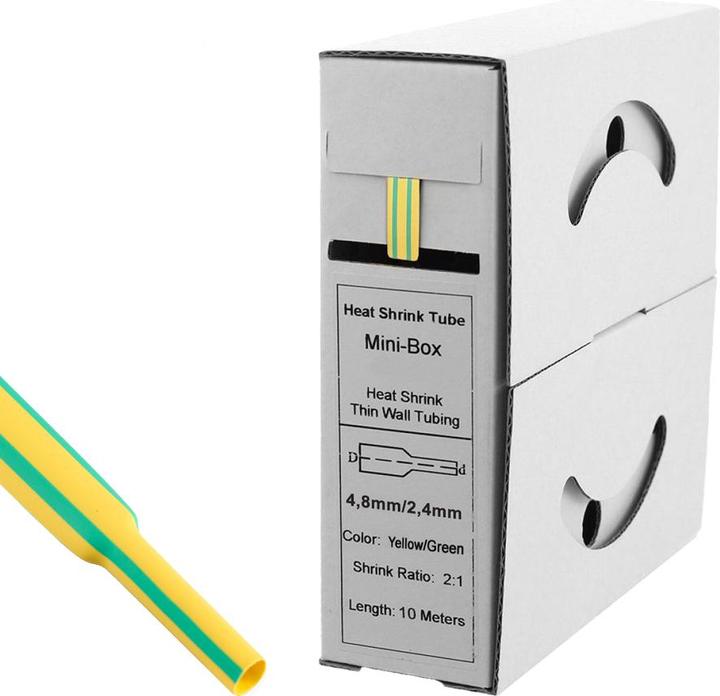 Immagine prodotto Offgridtec Tubo termorestringente verde/giallo 4,8 mm > 2,4 mm 2:1