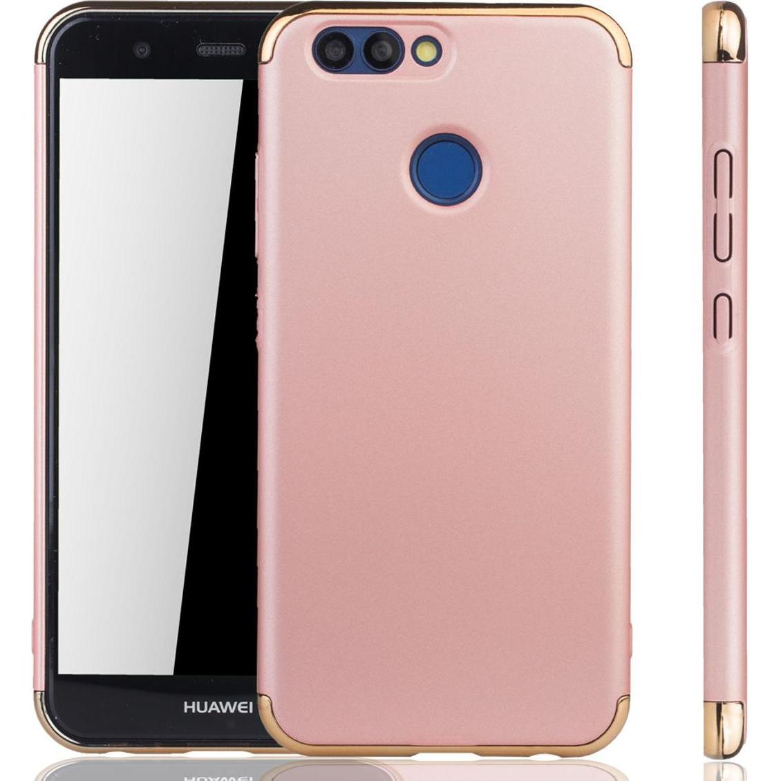 König Design Handy Hülle Schutz Case für Huawei Nova 2 Bumper 3 in 1 Cover Chrom Rose Gold (Huawei Nova 2), Smartphone H...