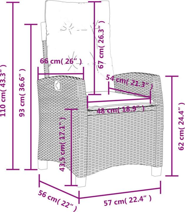 Produktbild vidaXL Gartensessel verstellbar