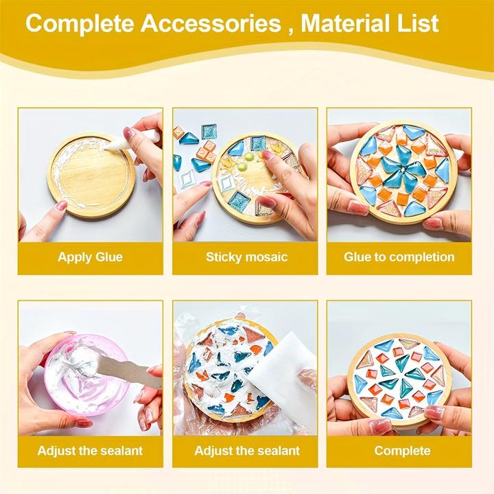 Immagine prodotto Activity Board Tessere di mosaico in vetro fai da te per l'artigianato, kit di mosaico a colori misti con